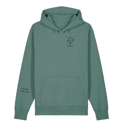 Dad/Mom Minimal Symbole + Ärmel - Bio Unisex Hoodie *personalisierbar* Cruiser Hoodie 2.0 ST ST Green-Bay