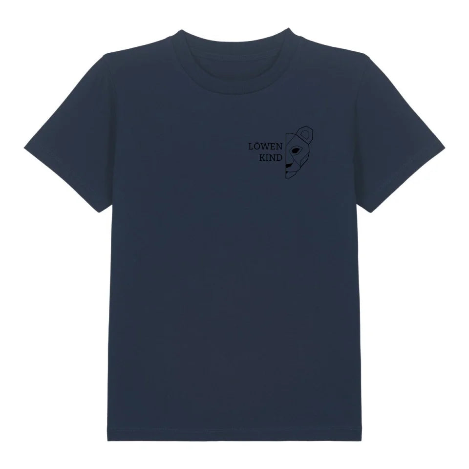 Löwen Kind Brusttasche - Bio Kinder Shirt *personalisierbar (ohne Namen)* Mini Creator Shirt 2.0 ST ST French-Navy
