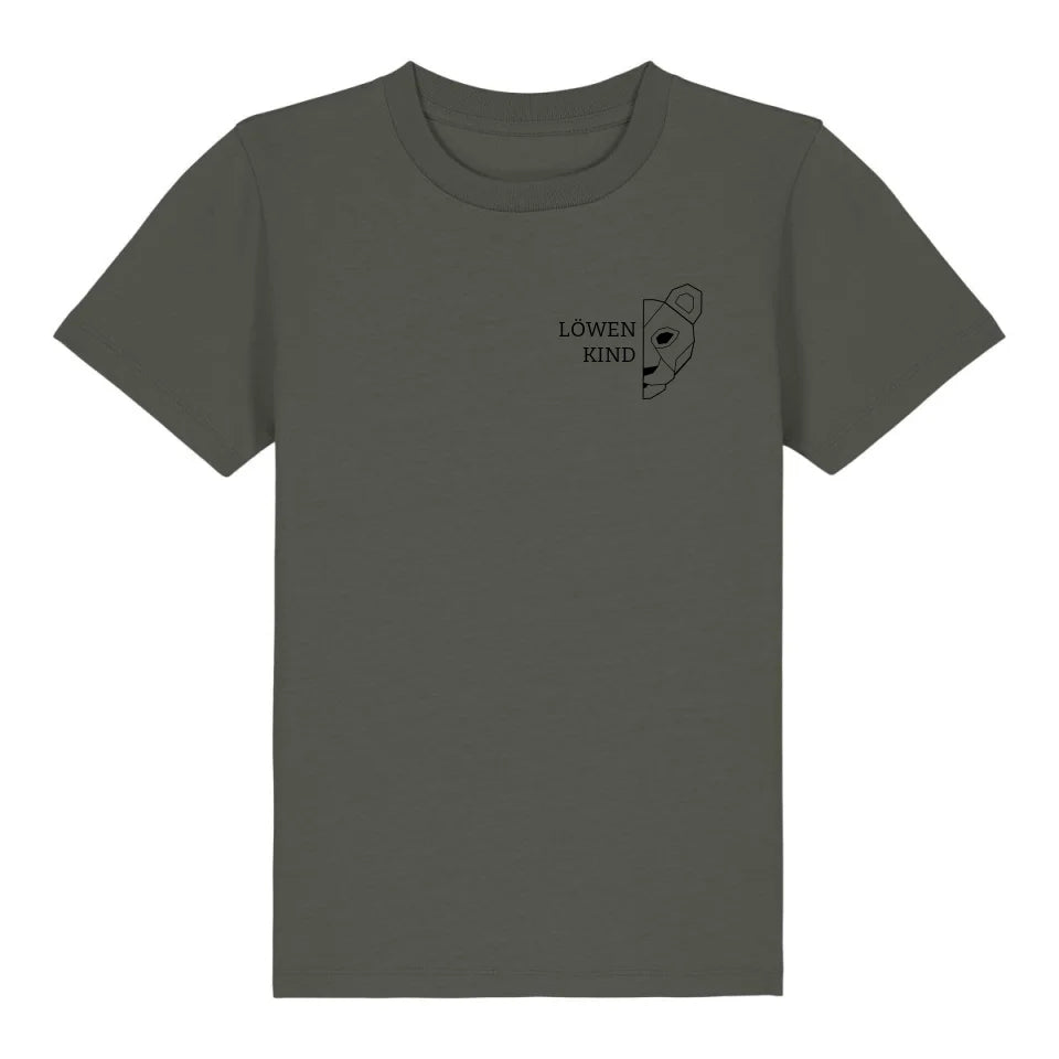 Löwen Kind Brusttasche - Bio Kinder Shirt *personalisierbar (ohne Namen)* Mini Creator Shirt 2.0 ST ST Khaki