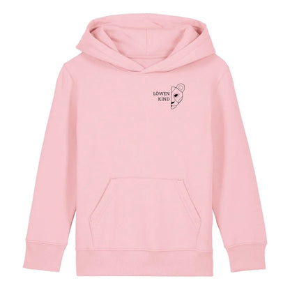 Löwen Kind Brusttasche - Bio Kinder Hoodie *personalisierbar (ohne Namen)* Mini Cruiser Hoodie 2.0 ST ST Cotton-Pink