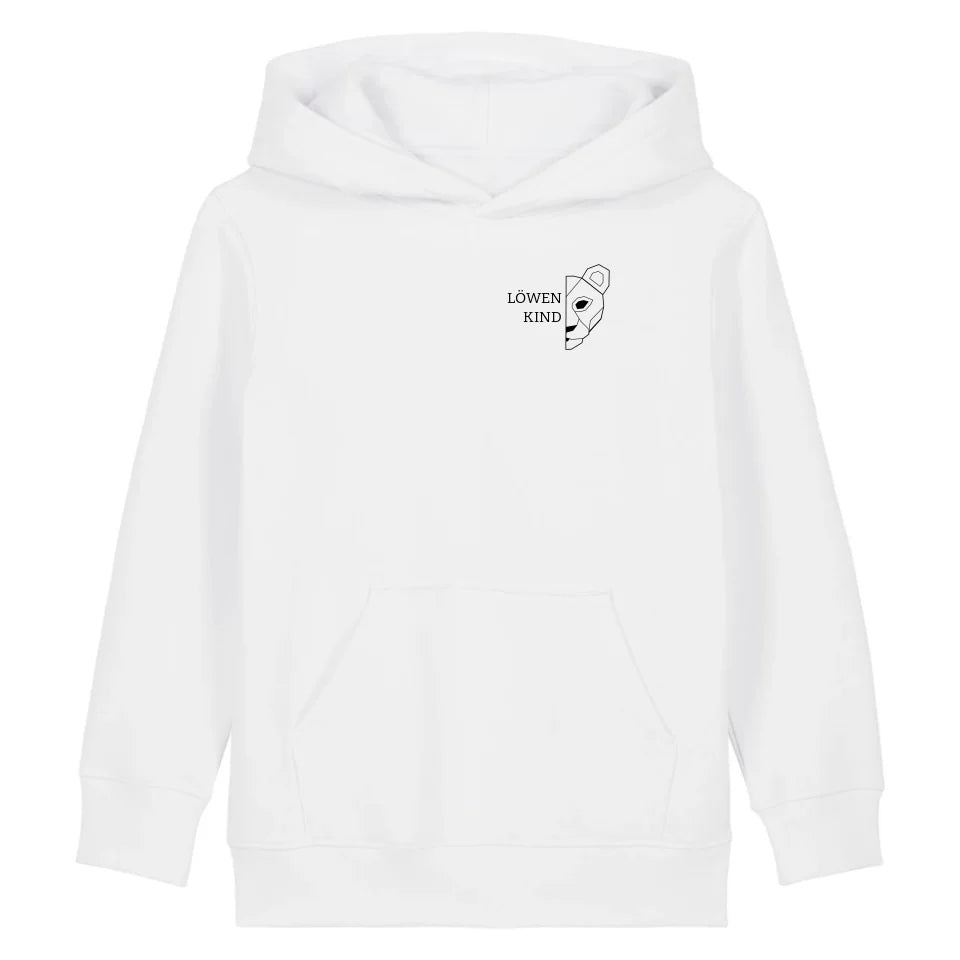 Löwen Kind Brusttasche - Bio Kinder Hoodie *personalisierbar (ohne Namen)* Mini Cruiser Hoodie 2.0 ST ST White