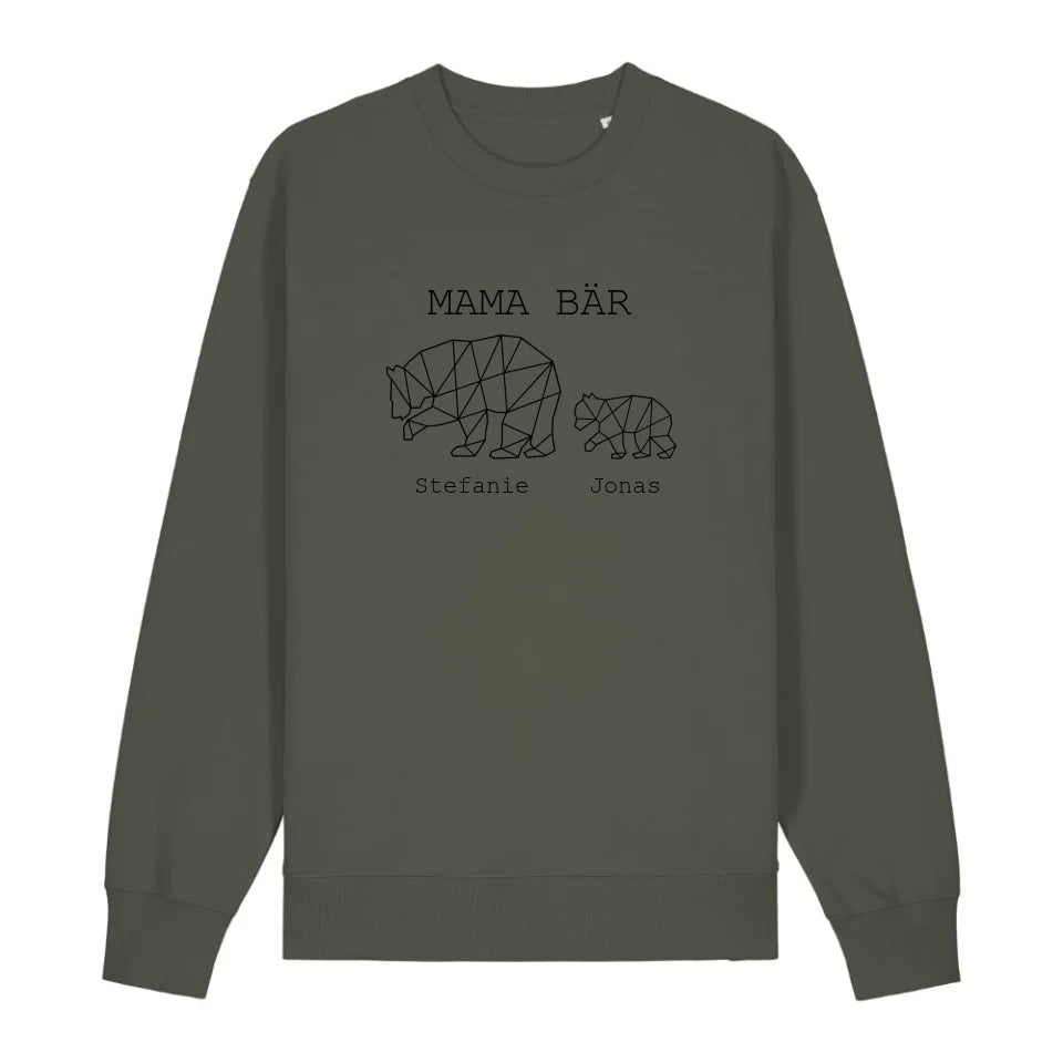 Mama Bär - Bio Unisex Sweatshirt *personalisierbar (1-4 Kinder mit Namen)* Changer Sweatshirt 2.0 ST ST Khaki