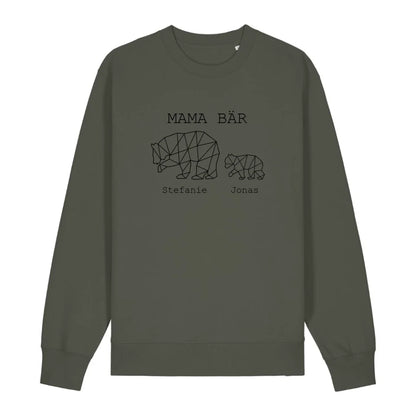 Mama Bär - Bio Unisex Sweatshirt *personalisierbar (1-4 Kinder mit Namen)* Changer Sweatshirt 2.0 ST ST Khaki
