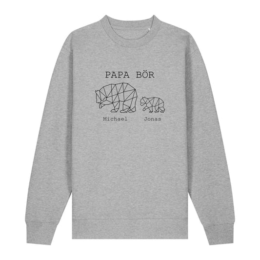 Papa Bör - Bio Unisex Sweatshirt *personalisierbar (1-4 Kinder mit Namen)*