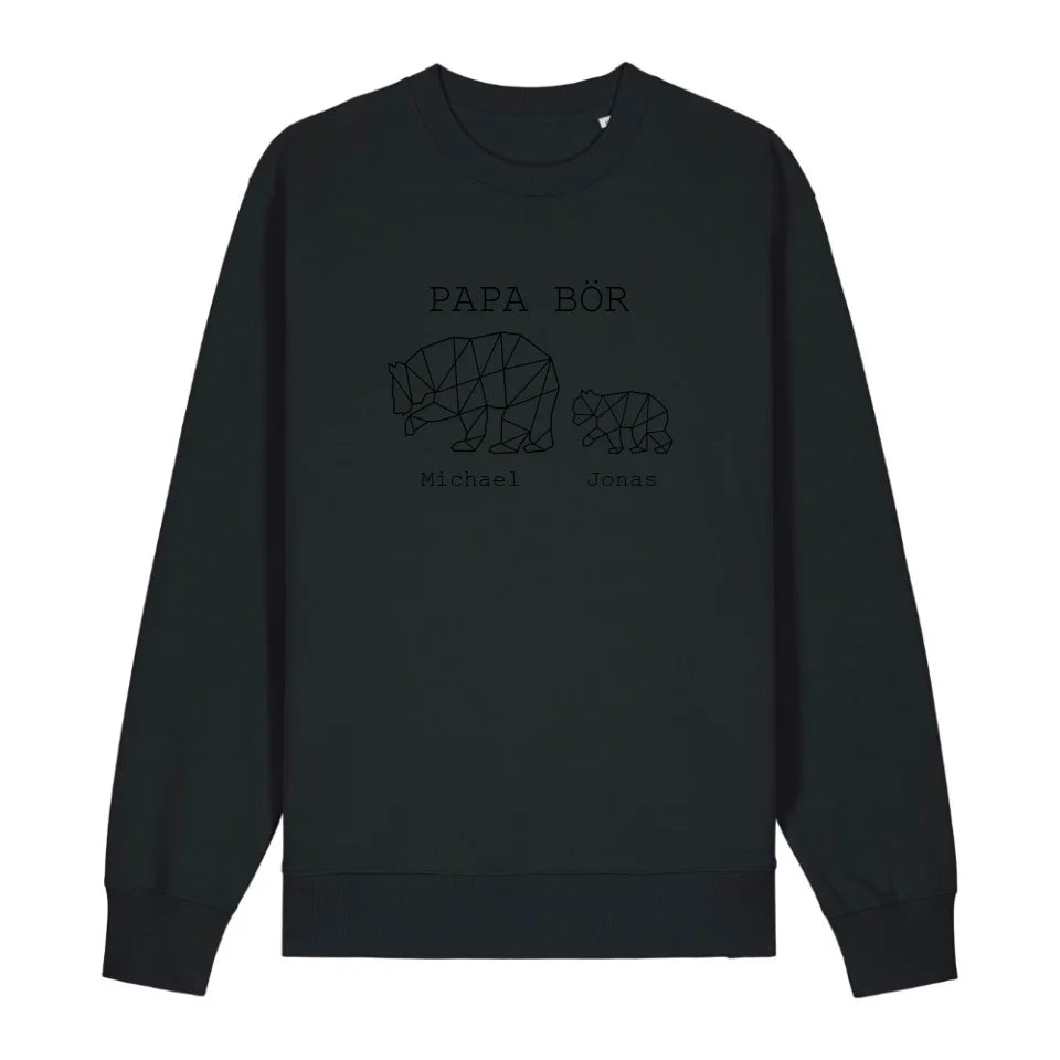 Papa Bör - Bio Unisex Sweatshirt *personalisierbar (1-4 Kinder mit Namen)* Changer Sweatshirt 2.0 ST ST Black