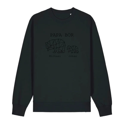 Papa Bör - Bio Unisex Sweatshirt *personalisierbar (1-4 Kinder mit Namen)* Changer Sweatshirt 2.0 ST ST Black