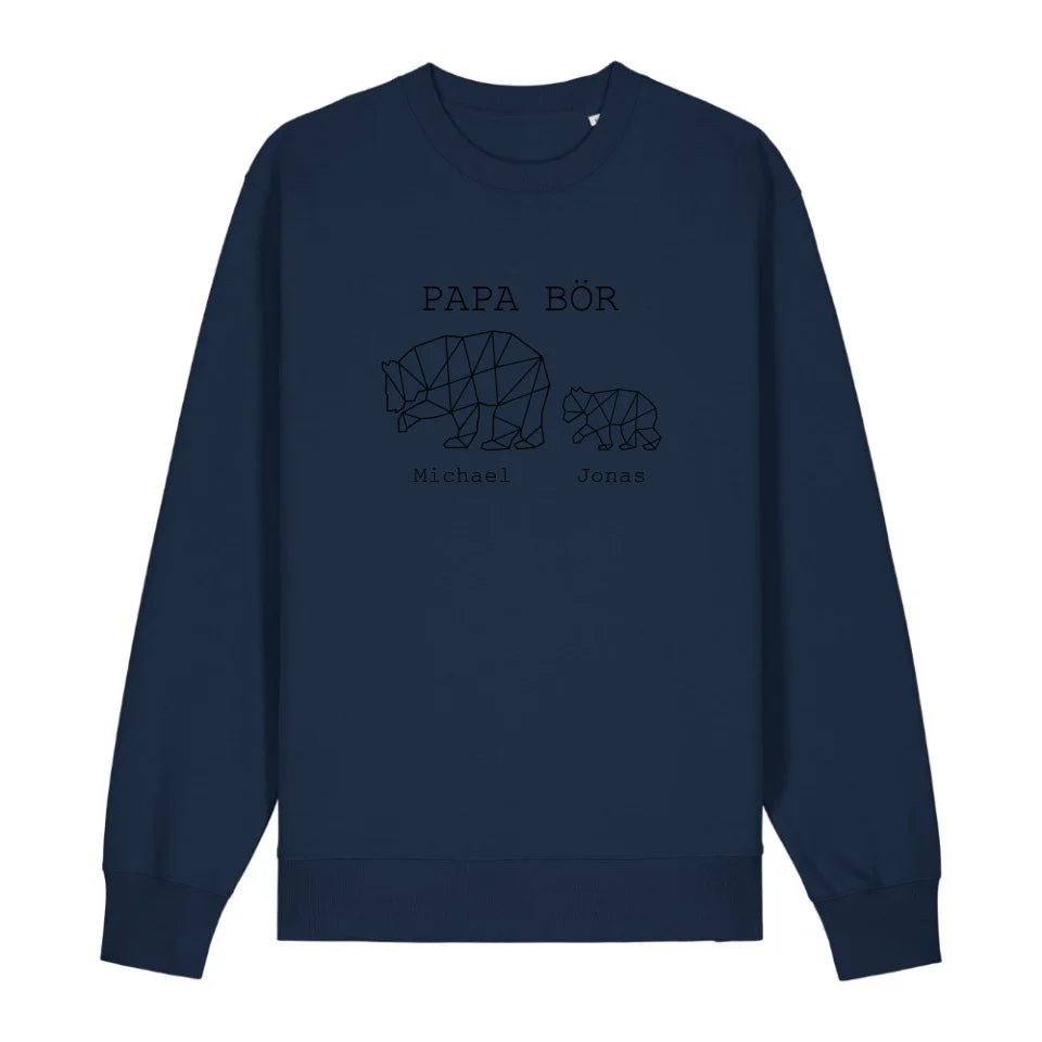 Papa Bör - Bio Unisex Sweatshirt *personalisierbar (1-4 Kinder mit Namen)* Changer Sweatshirt 2.0 ST ST French-Navy