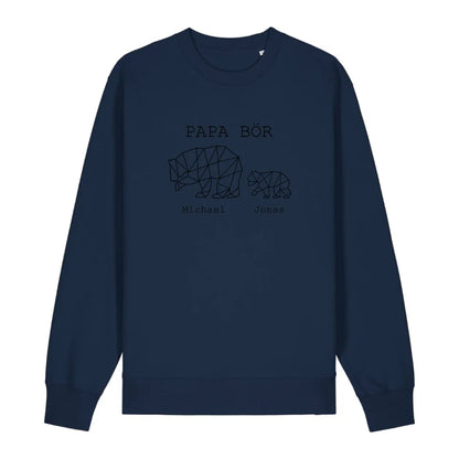 Papa Bör - Bio Unisex Sweatshirt *personalisierbar (1-4 Kinder mit Namen)* Changer Sweatshirt 2.0 ST ST French-Navy