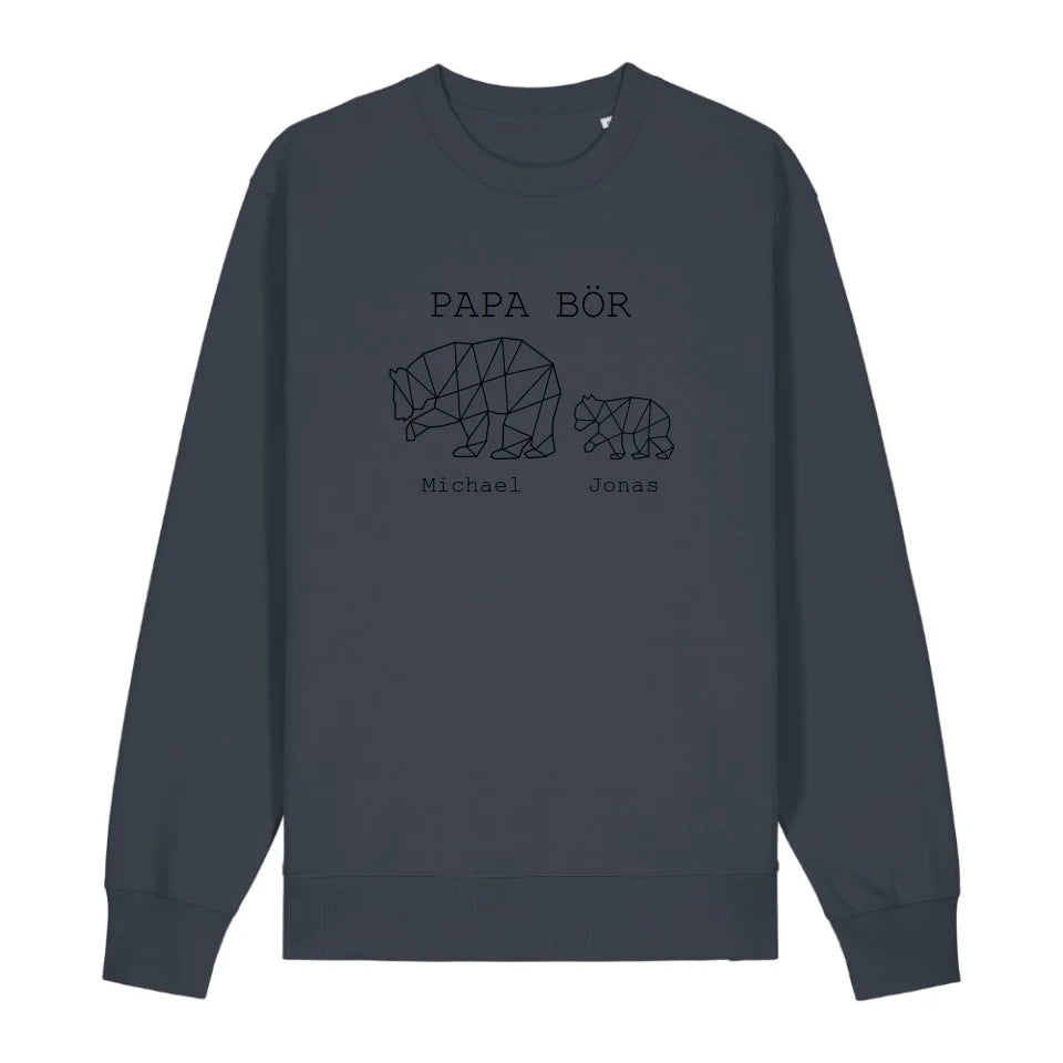 Papa Bör - Bio Unisex Sweatshirt *personalisierbar (1-4 Kinder mit Namen)*