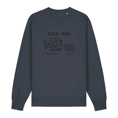 Papa Bör - Bio Unisex Sweatshirt *personalisierbar (1-4 Kinder mit Namen)*