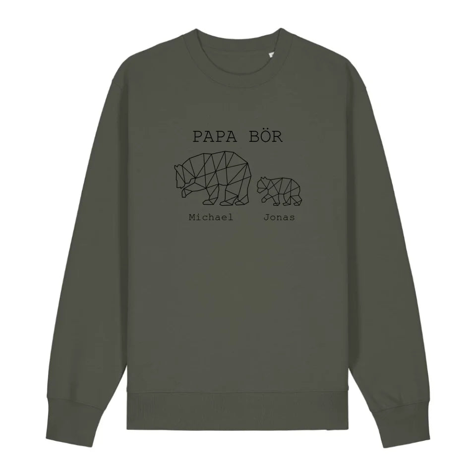 Papa Bör - Bio Unisex Sweatshirt *personalisierbar (1-4 Kinder mit Namen)*