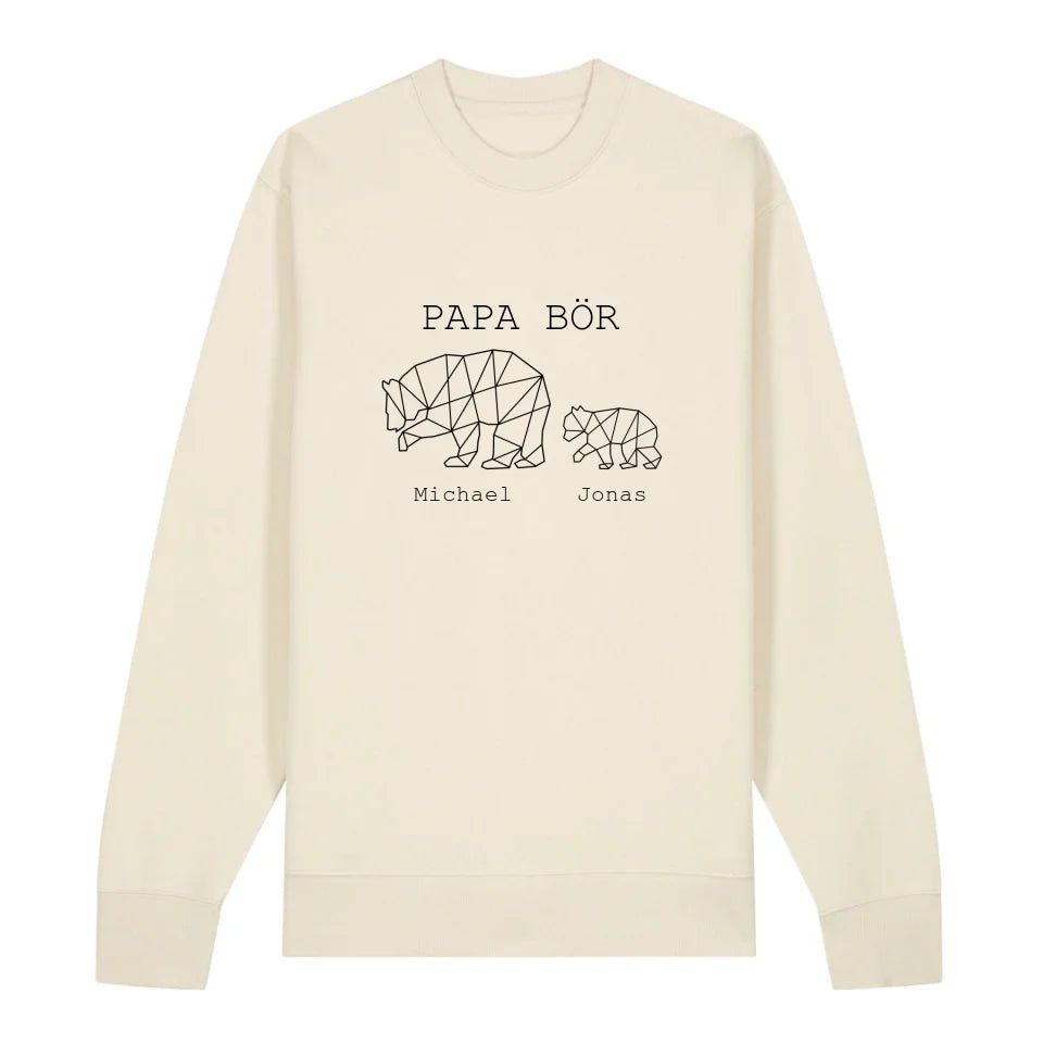 Papa Bör - Bio Unisex Sweatshirt *personalisierbar (1-4 Kinder mit Namen)*