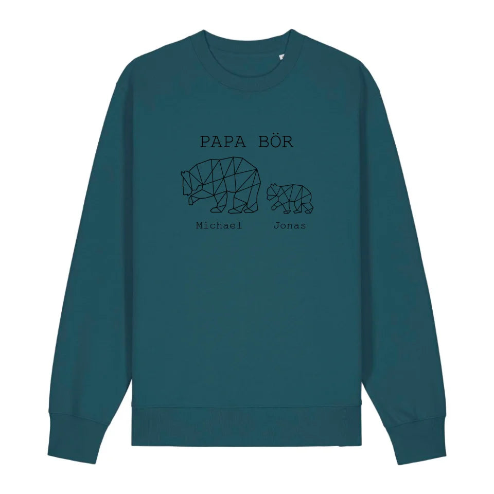 Papa Bör - Bio Unisex Sweatshirt *personalisierbar (1-4 Kinder mit Namen)*