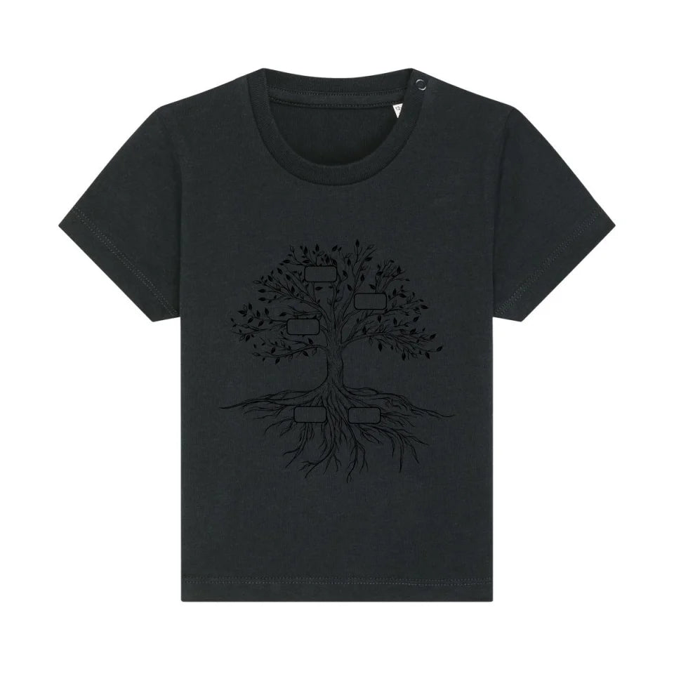 Family Tree - Bio Baby Shirt *personalisierbar* Baby Creator T-Shirt ST ST NEU Black