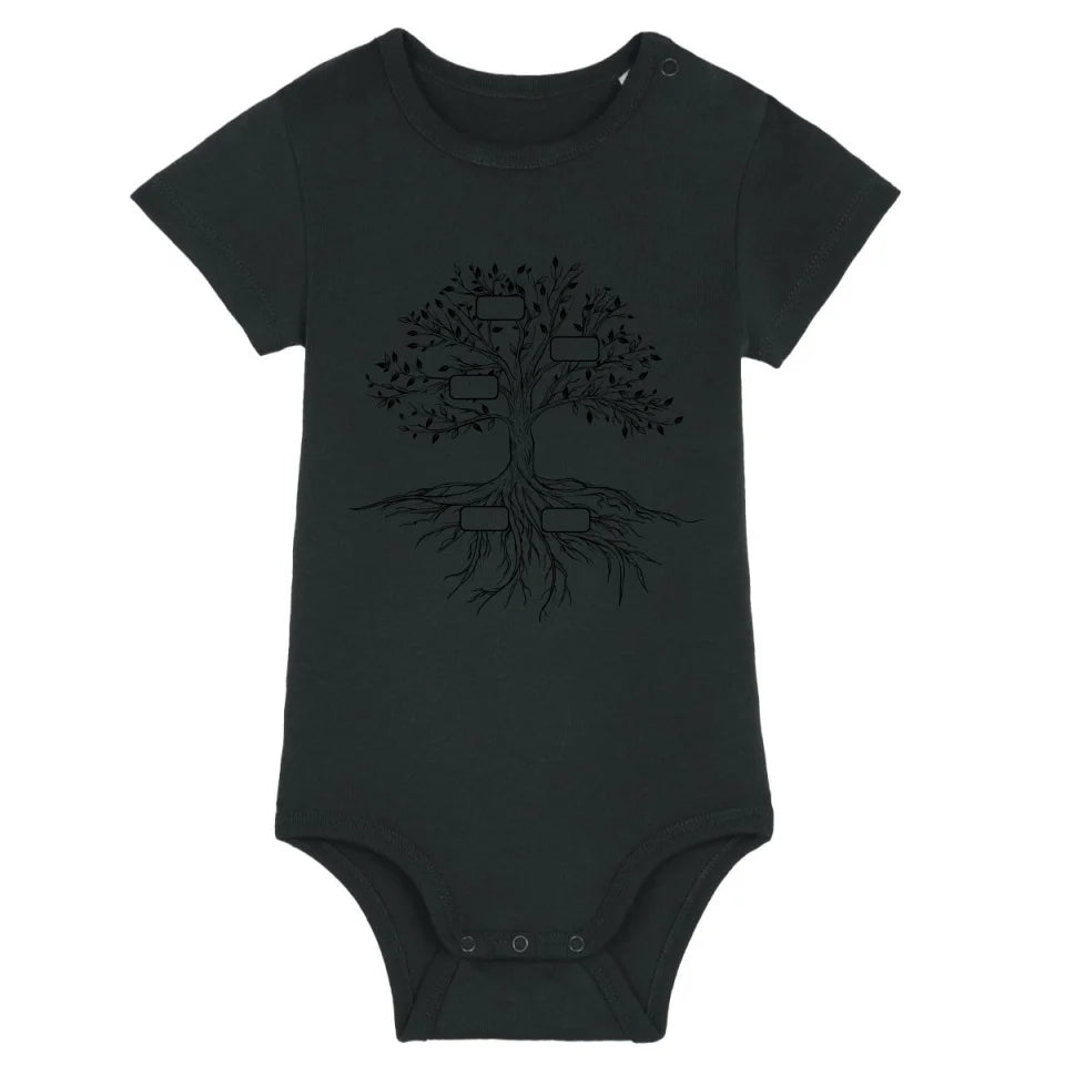 Family Tree - Bio Baby Body *personalisierbar* Baby Body ST ST Black