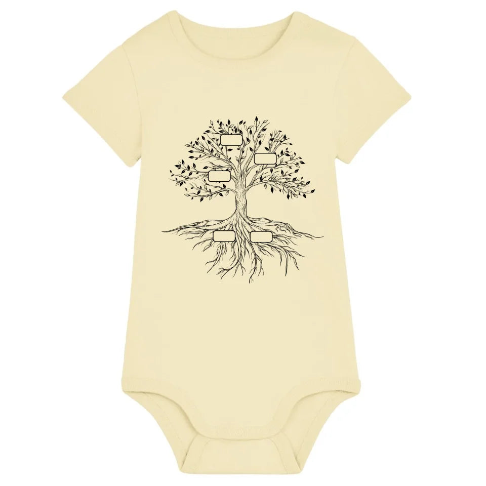 Family Tree - Bio Baby Body *personalisierbar* Baby Body ST ST Butter