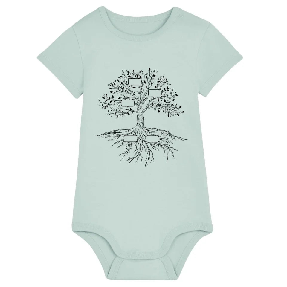 Family Tree - Bio Baby Body *personalisierbar* Baby Body ST ST Caribbean-Blue