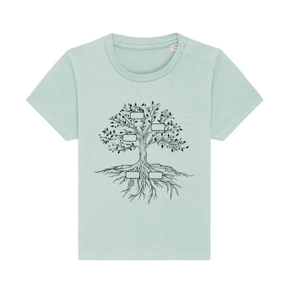 Family Tree - Bio Baby Shirt *personalisierbar* Baby Creator T-Shirt ST ST NEU Caribbean-Blue