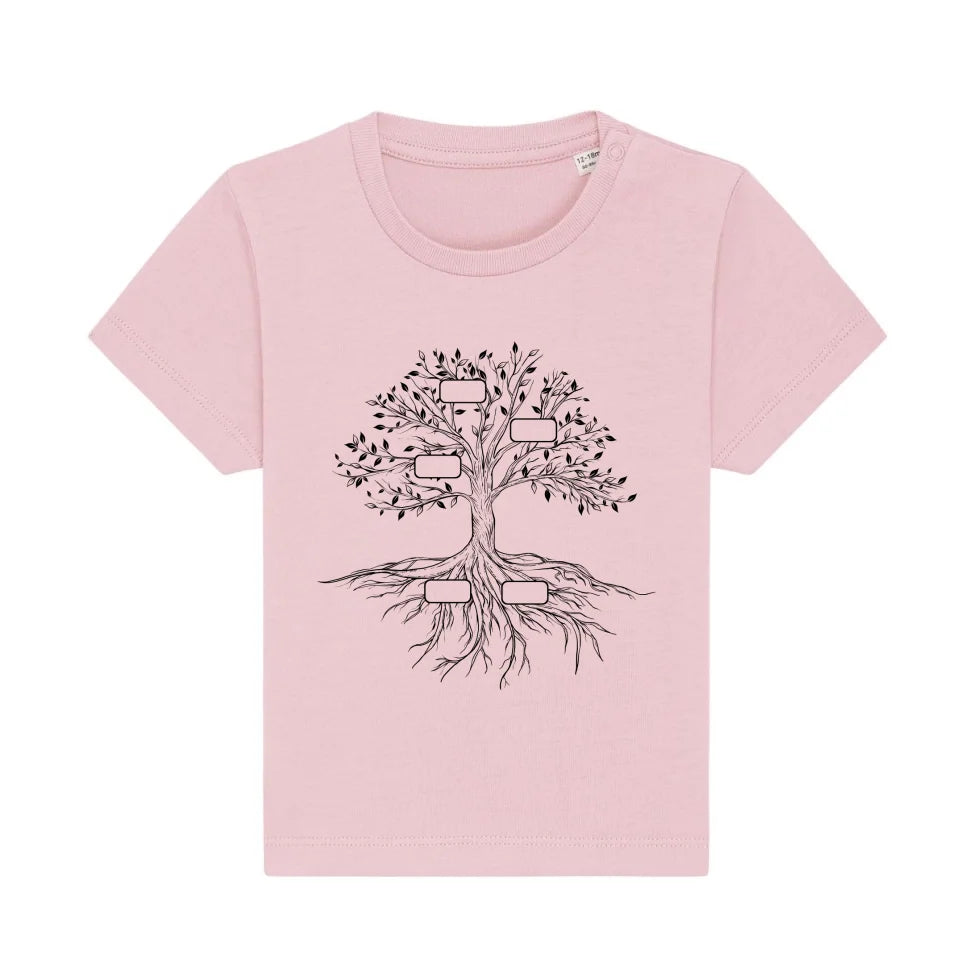 Family Tree - Bio Baby Shirt *personalisierbar* Baby Creator T-Shirt ST ST NEU Cotton-Pink