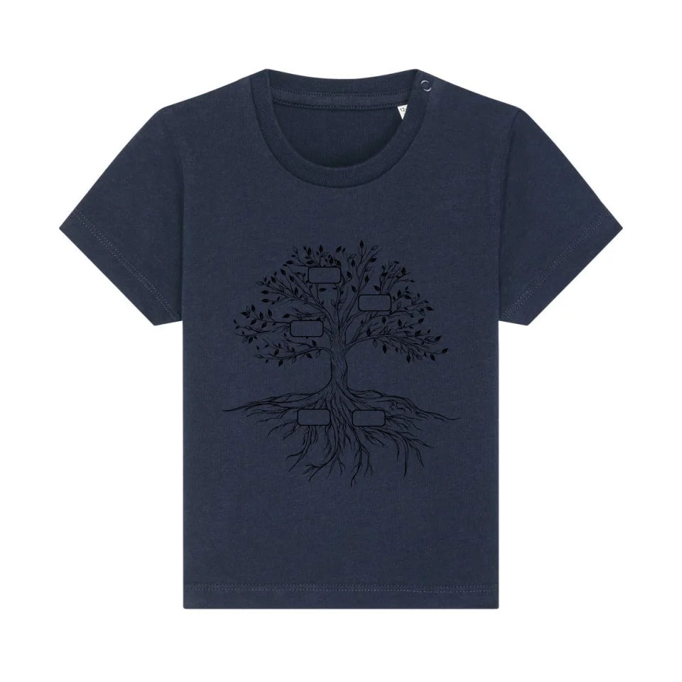 Family Tree - Bio Baby Shirt *personalisierbar* Baby Creator T-Shirt ST ST NEU French-Navy