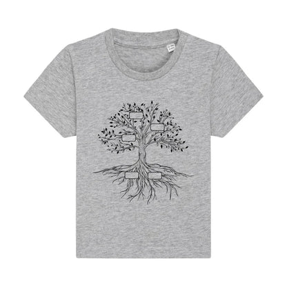 Family Tree - Bio Baby Shirt *personalisierbar* Baby Creator T-Shirt ST ST NEU Heather-Grey