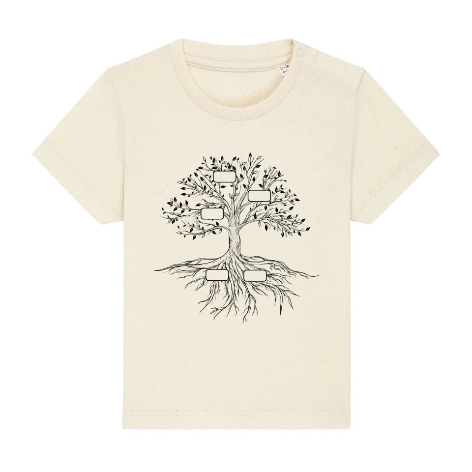 Family Tree - Bio Baby Shirt *personalisierbar* Baby Creator T-Shirt ST ST NEU Natural-Raw
