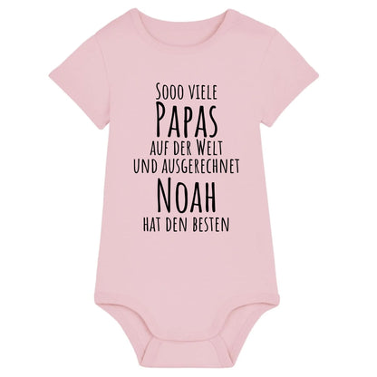 Sooo viele Papas - Bio Baby Body *personalisierbar* Baby Body ST ST Cotton-Pink