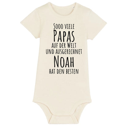 Sooo viele Papas - Bio Baby Body *personalisierbar* Baby Body ST ST Natural-Raw