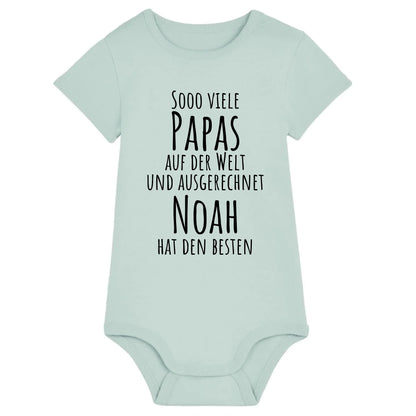 Sooo viele Papas - Bio Baby Body *personalisierbar* Baby Body ST ST Caribbean-Blue
