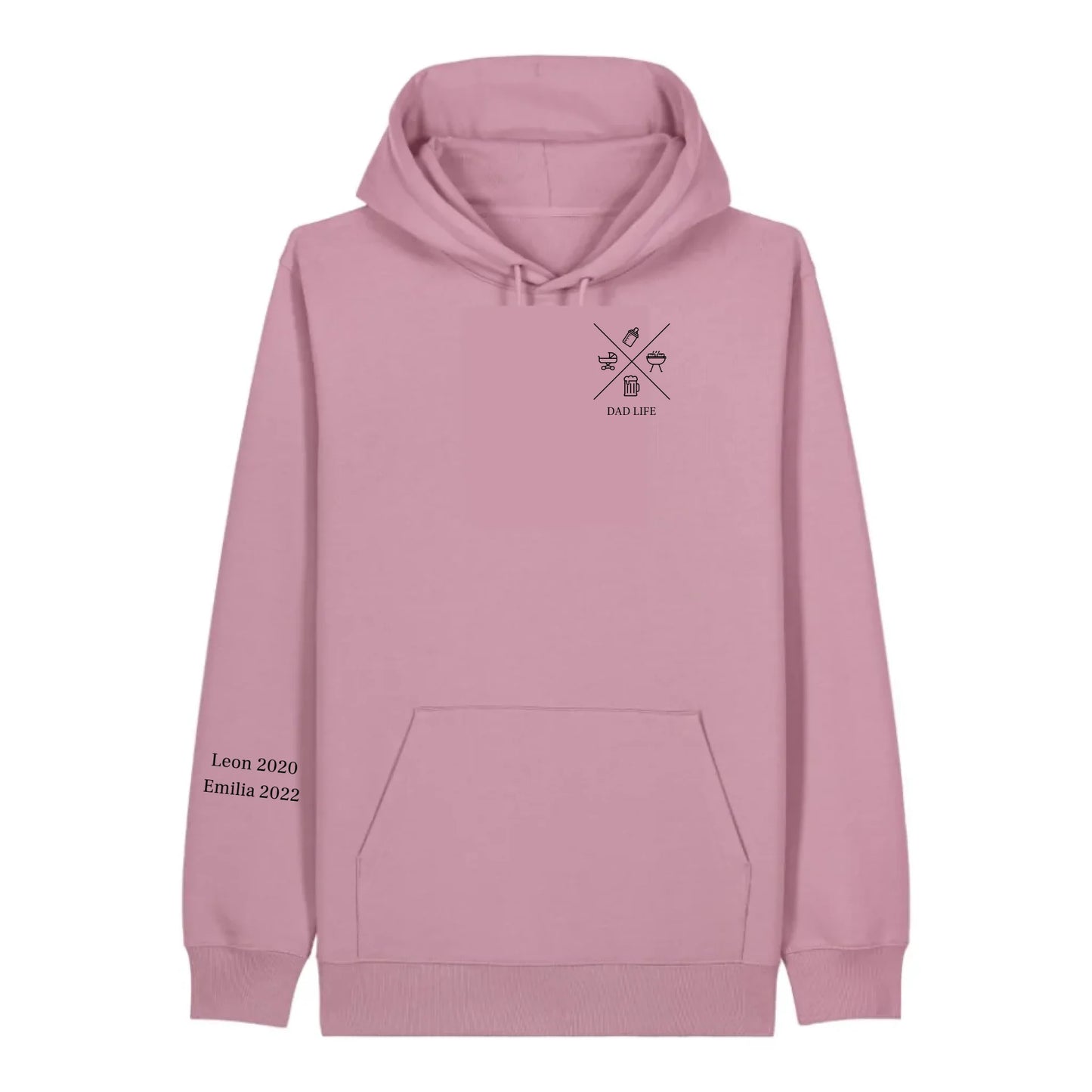 Dad/Mom Minimal Symbole + Ärmel - Bio Unisex Hoodie *personalisierbar* Cruiser Hoodie 2.0 ST ST Lilac-Dream