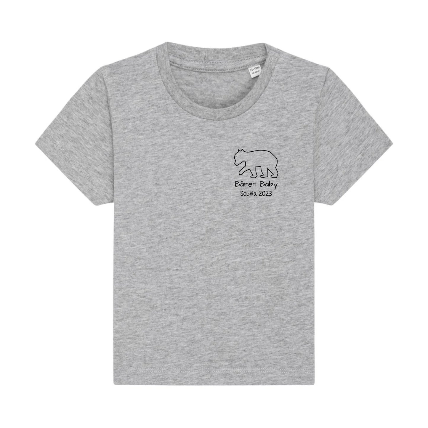 Bären Baby klein - Bio Baby Shirt *personalisierbar* Baby Creator T-Shirt ST ST NEU Heather-Grey
