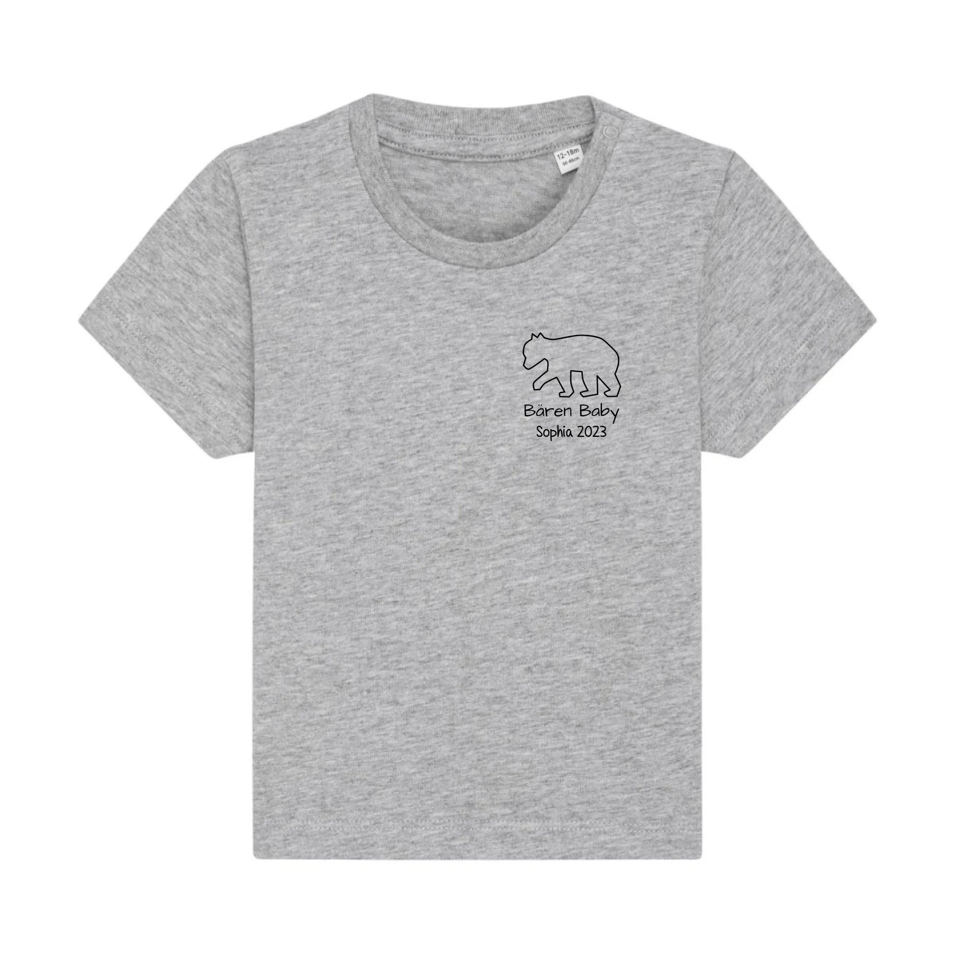 Bären Baby klein - Bio Baby Shirt *personalisierbar* Baby Creator T-Shirt ST ST NEU Heather-Grey
