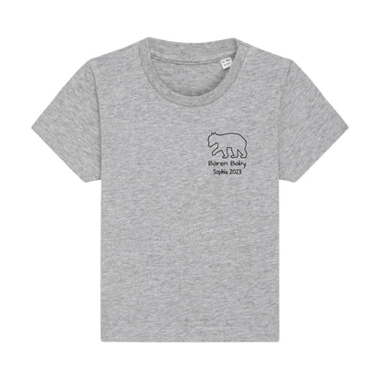 Bären Baby klein - Bio Baby Shirt *personalisierbar* Baby Creator T-Shirt ST ST NEU Heather-Grey