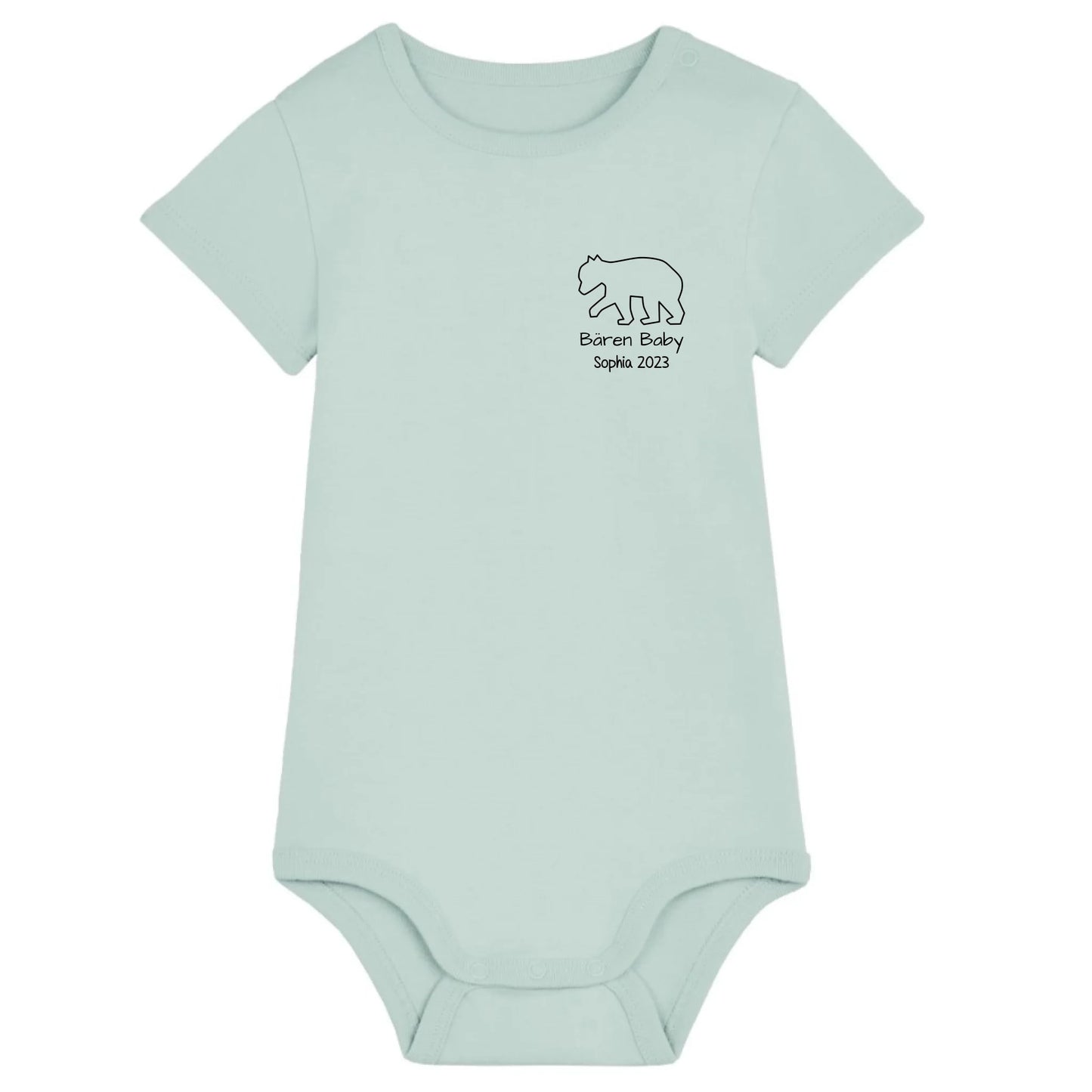 Bären Baby klein - Bio Baby Body *personalisierbar* Baby Body ST ST Caribbean-Blue