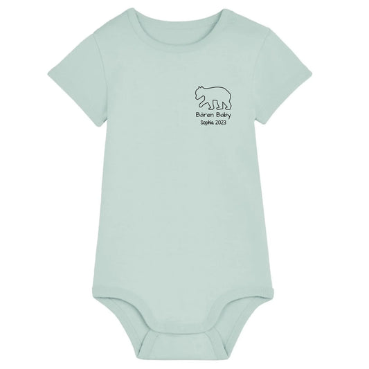 Bären Baby klein - Bio Baby Body *personalisierbar* Baby Body ST ST Caribbean-Blue