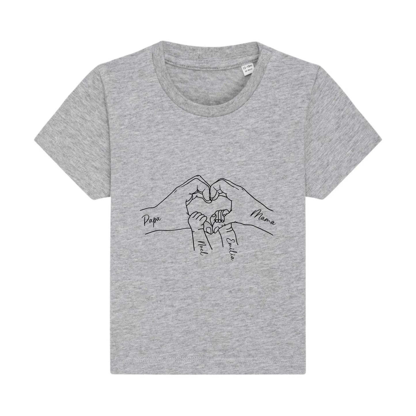 Family Love - Bio Baby Shirt *personalisierbar* Baby Creator T-Shirt ST ST NEU Heather-Grey
