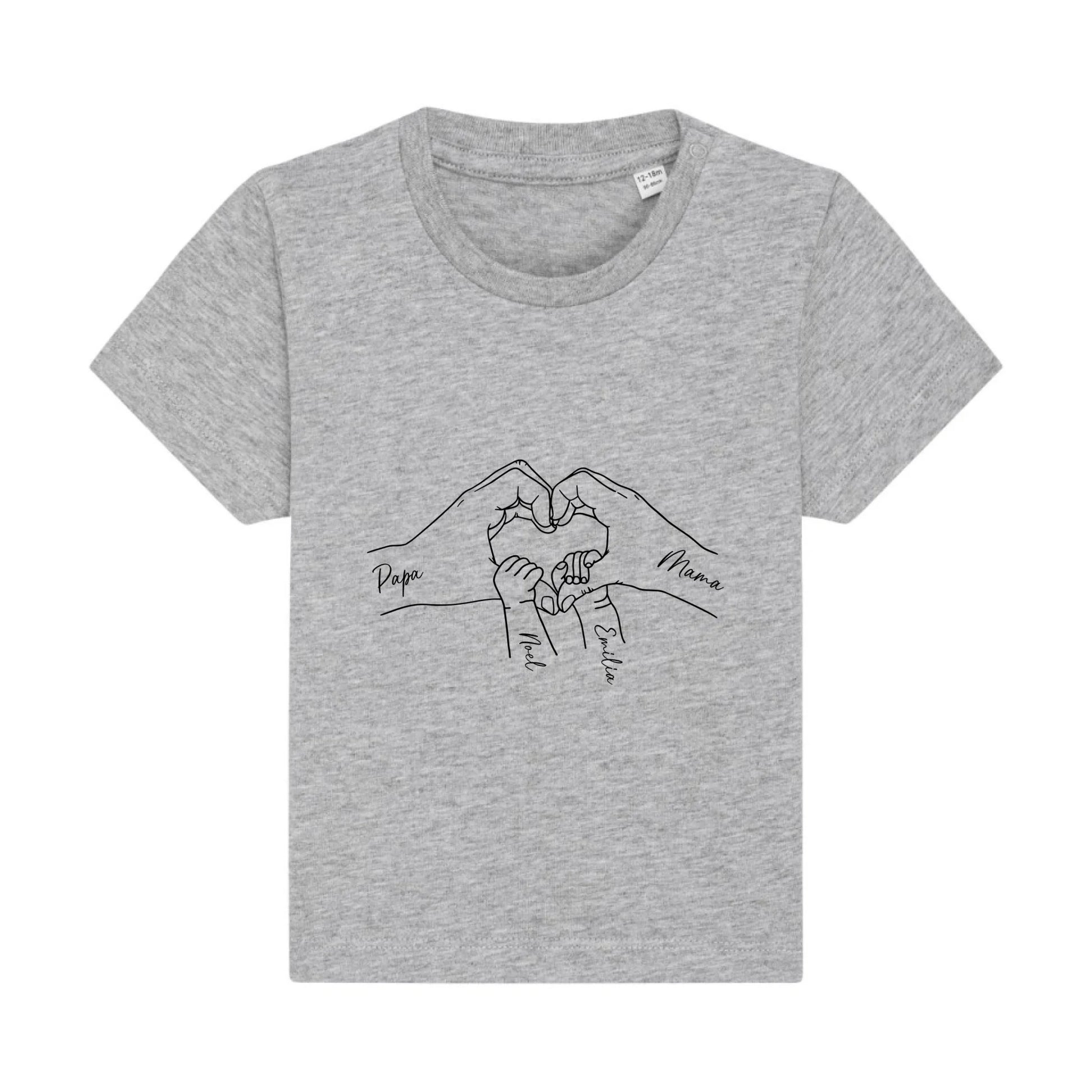 Family Love - Bio Baby Shirt *personalisierbar* Baby Creator T-Shirt ST ST NEU Heather-Grey