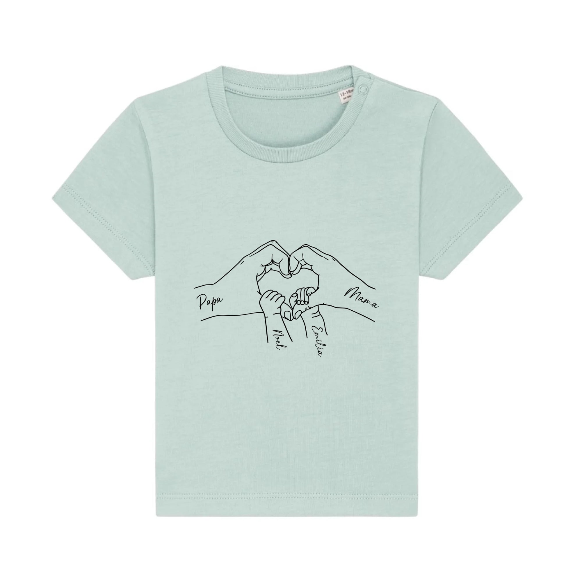 Family Love - Bio Baby Shirt *personalisierbar* Baby Creator T-Shirt ST ST NEU Caribbean-Blue