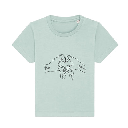Family Love - Bio Baby Shirt *personalisierbar* Baby Creator T-Shirt ST ST NEU Caribbean-Blue