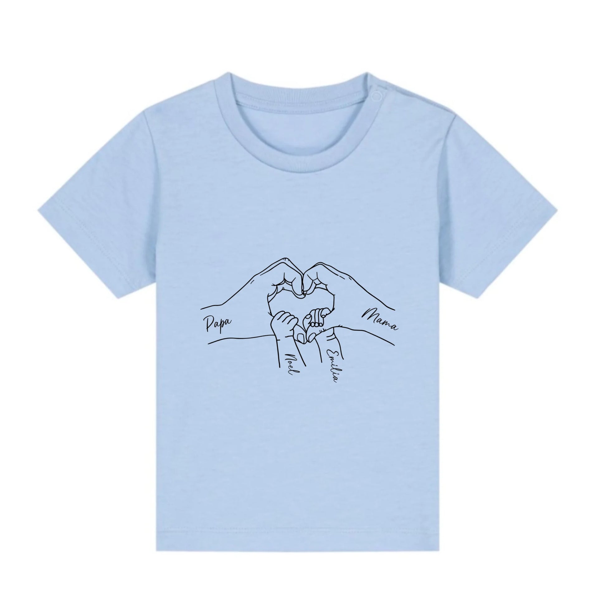 Family Love - Bio Baby Shirt *personalisierbar* Baby Creator T-Shirt ST ST NEU Blue-Soul