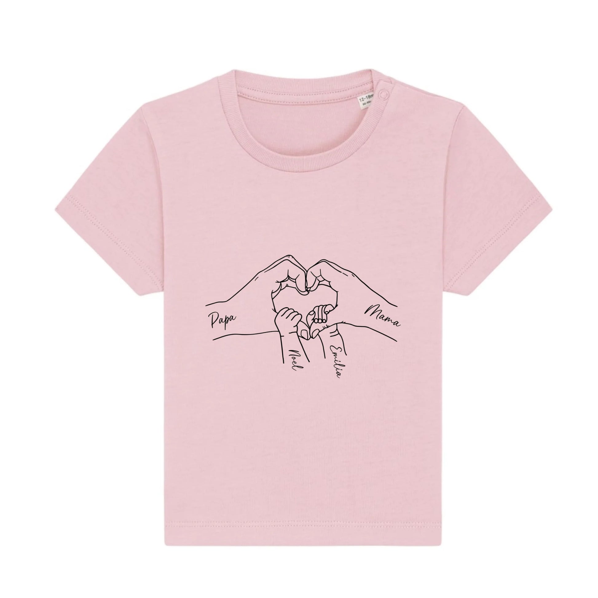 Family Love - Bio Baby Shirt *personalisierbar* Baby Creator T-Shirt ST ST NEU Cotton-Pink