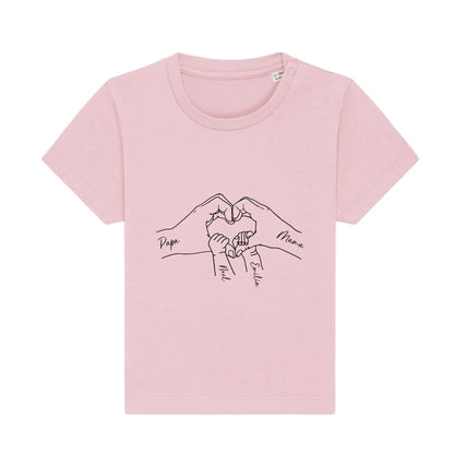 Family Love - Bio Baby Shirt *personalisierbar* Baby Creator T-Shirt ST ST NEU Cotton-Pink