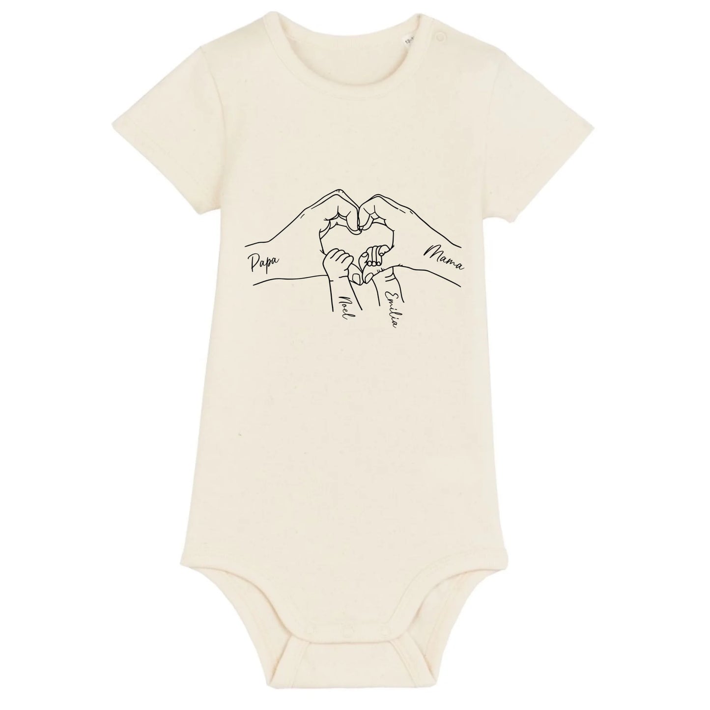 Family Love - Bio Baby Body *personalisierbar* Baby Body ST ST Natural-Raw
