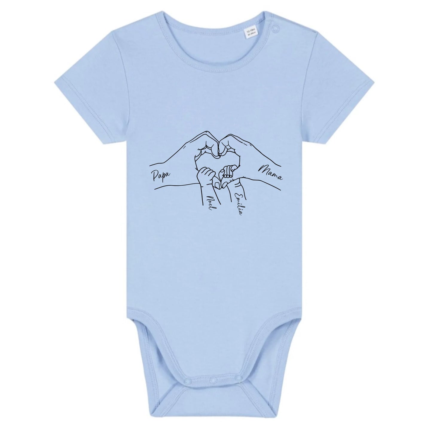 Family Love - Bio Baby Body *personalisierbar* Baby Body ST ST Blue-Soul