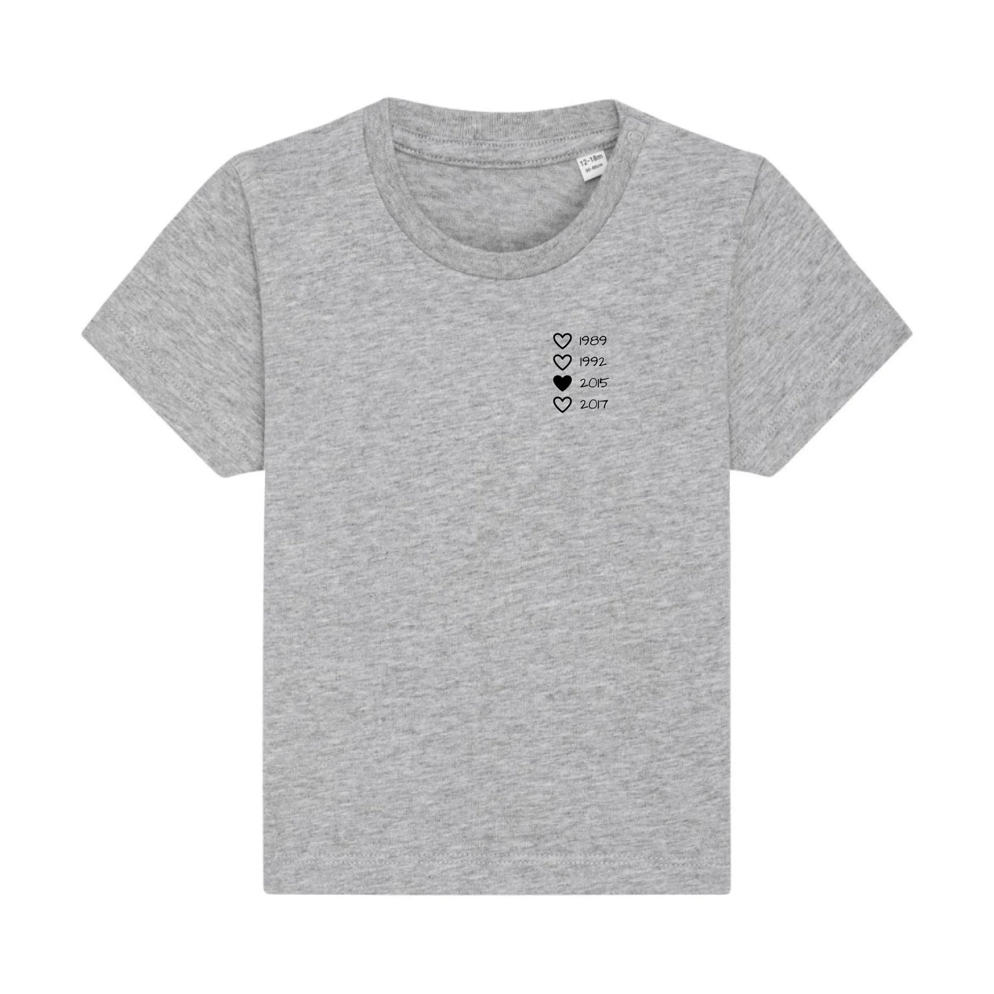 Family Hearts - Bio Baby Shirt *personalisierbar* Baby Creator T-Shirt ST ST NEU Heather-Grey