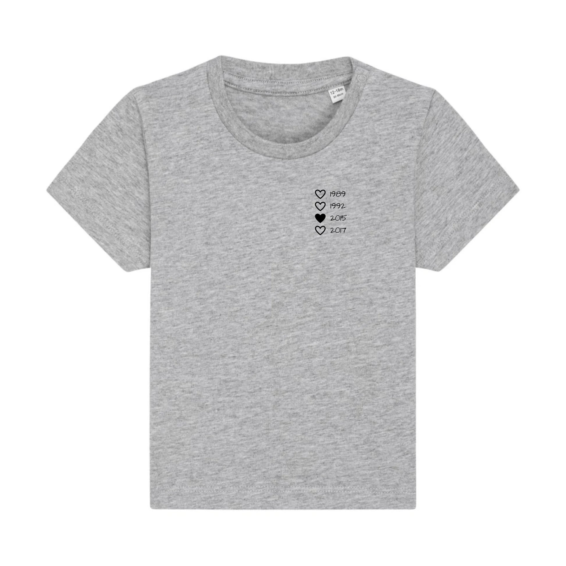 Family Hearts - Bio Baby Shirt *personalisierbar* Baby Creator T-Shirt ST ST NEU Heather-Grey