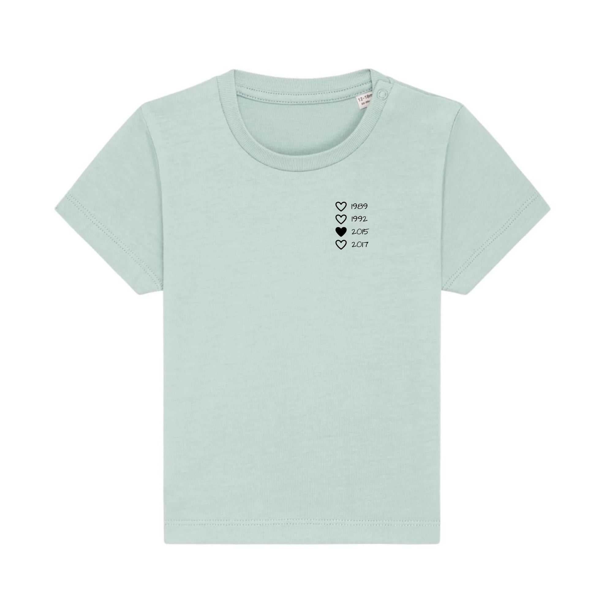 Family Hearts - Bio Baby Shirt *personalisierbar* Baby Creator T-Shirt ST ST NEU Caribbean-Blue