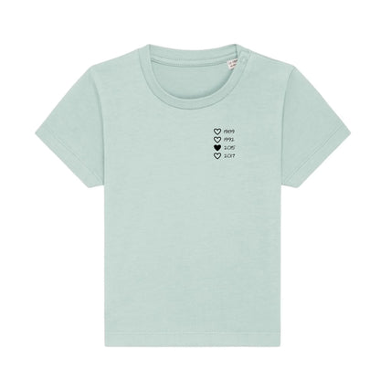 Family Hearts - Bio Baby Shirt *personalisierbar* Baby Creator T-Shirt ST ST NEU Caribbean-Blue
