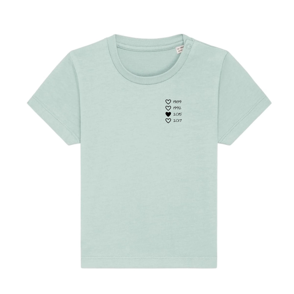 Family Hearts - Bio Baby Shirt *personalisierbar* Baby Creator T-Shirt ST ST NEU Caribbean-Blue