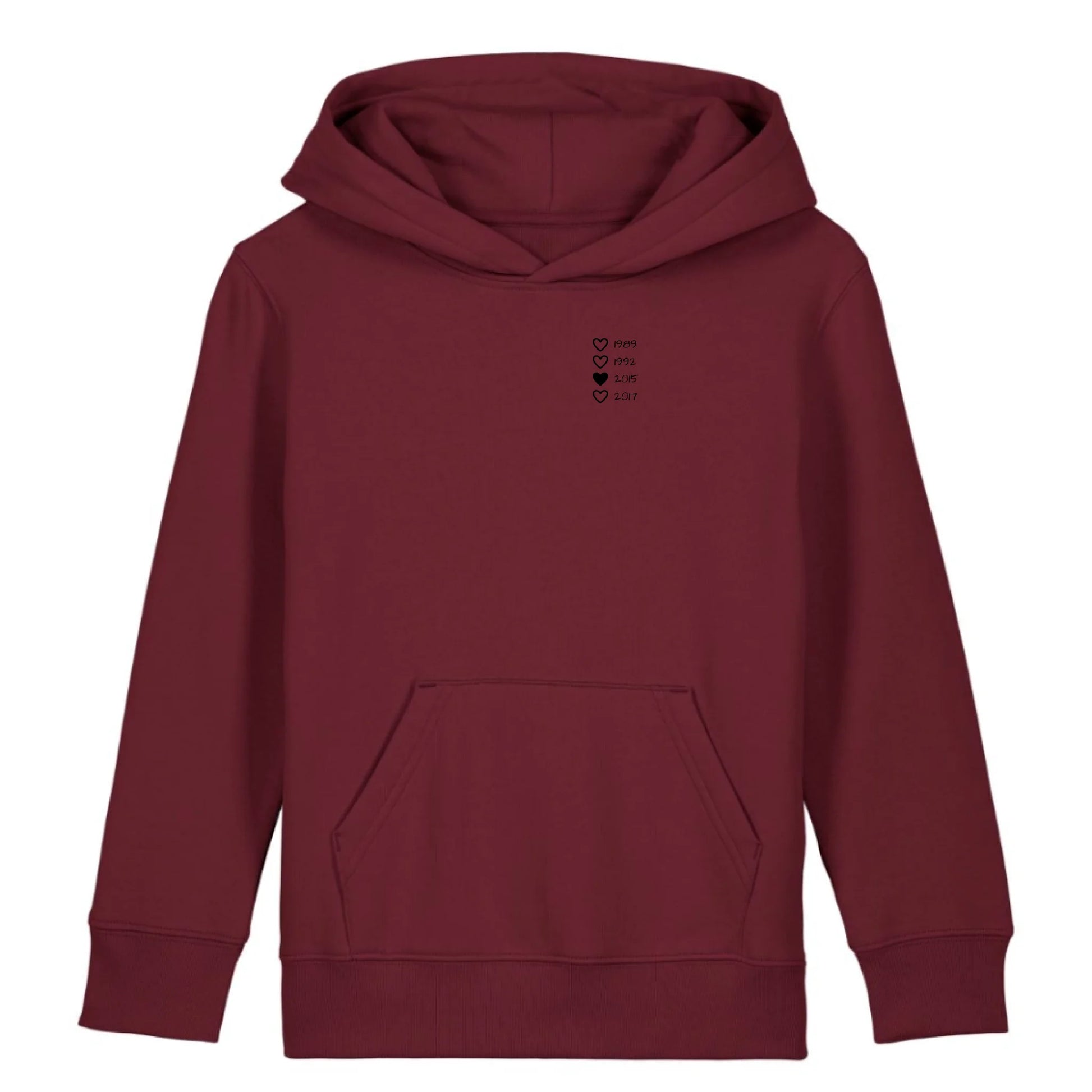 Family Hearts - Bio Kinder Hoodie *personalisierbar* Mini Cruiser Hoodie 2.0 ST ST Burgundy